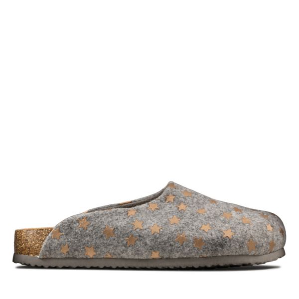 Clarks Womens Fireside Home Slippers Grey | CA-8714295